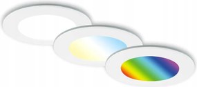Briloner Rgb-cct Led süllyesztett lámpa szett 3x4,8W, IP65, fehér, Ø9,2cm