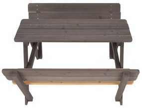Gyerek kerti ülőhely, fa, szürke/természetes, ABALO
