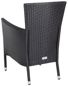 Deuba Rattan fotelek 2 db - fekete/krém színű párnákkal