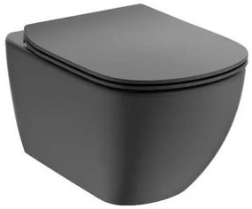 Wc soft close ülőkével Ideal Standard Tesi fekete színben hátsó kifolyással T3546V3