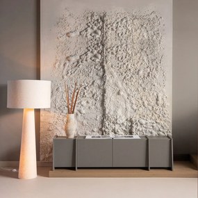 Szürke TV-állvány kőrisfa dekorral 200x53x44 cm Brock – WOOOD