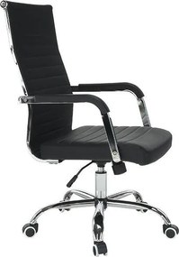 Irodai szék, textilbőr/fém, fekete/króm, FARAN