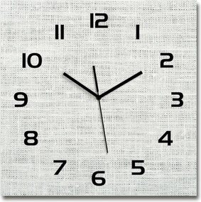 Csendes üveg falióra lenvászon fehér 60x60 cm