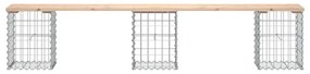 tömör fenyőfa gabion kerti pad 203x31x42 cm