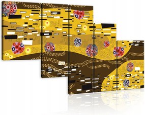 Vászonkép 170x100 moduláris absztrakt Klimt szecesszió arany bronz minták