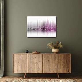 Kép - Panoráma a városra, rózsaszín-szürke (70x50 cm)