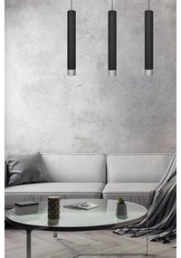 LED csillár TUBA 3xGU10/4,8W/230V fekete/fényes króm, kábelre szerelhető