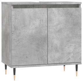 Betonszürke szerelt fa fürdőszobaszekrény 58x33x60 cm