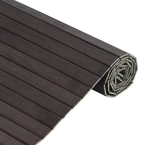 négyszögletű sötétbarna bambusz szőnyeg 70 x 200 cm