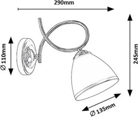 Brilagi - Fali lámpa FRED 1xE27/60W/230V fényes króm
