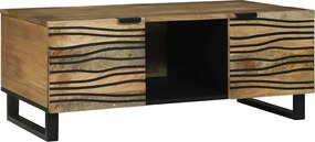 vidaXL Dohányzóasztal Barna és fekete 100 x 54 x 40 cm Tömör akácfa