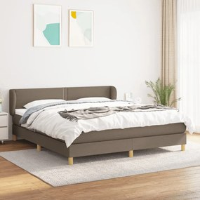 tópszínű szövet rugós ágy matraccal 180 x 200 cm