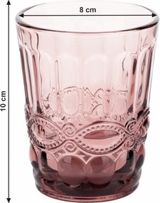 Vizespohár készlet, 6db, 240 ml, rózsaszín, FREGATA TYP 2