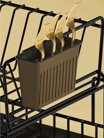 Edényszárító, csepegtető tálca, fekete, 35 x 30 cm