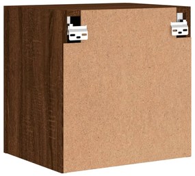 2 db barna tölgy szerelt fa fali TV-szekrény 40,5 x 30 x 40 cm