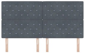 Fejtámla Kristály Gombtükkös Sötétszürke 180 cm Plüss