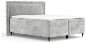 Világosszürke ágyneműtartós boxspring ágy 160x200 cm Voyage – Maison de Rêve