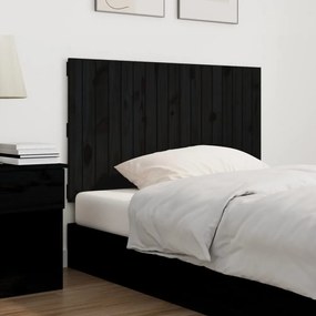 fekete tömör fenyőfa fali fejtámla 108 x 3 x 60 cm