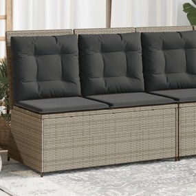 vidaXL világosszürke polyrattan dönthető kerti pad párnával