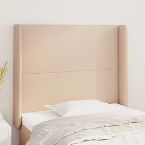 cappuccino műbőr fejtámla szárnyakkal 83x16x118/128 cm