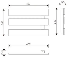 Aqualine - Elektromos törölközőszárító ELVIS 50W/230V 34,2 cm fehér jobb