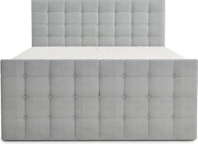 Szürke ágyneműtartós boxspring ágy 200x200 cm Tasca – Maison de Rêve
