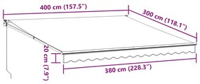 burgundi vörös kézzel kihúzható napellenző 400 x 300 cm
