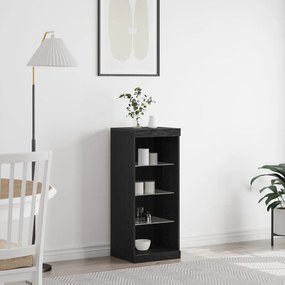 LED világítással rendelkező oldal szekrény Fekete tölgy 41x37x100 cm
