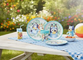 Bluey Tropical csúszásmentes étkészlet, micro műanyag szett