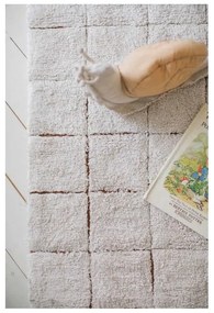 Krémszínű mosható kézi szövésű pamut szőnyeg 200x300 cm Mosaic – Lorena Canals