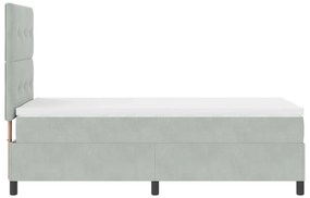 Boxspring Ágy Matrac Különböző Szürke Egyágyas Bársonyos