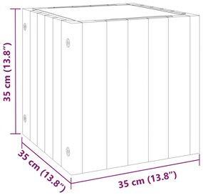 tömör akácfa kerti virágtartó 35 x 35 x 35 cm