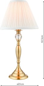 LAURA ASHLEY 3742284-Q ELLIS Kristály Asztali lámpa Antik sárgaréz, Elefántcsont színű E14 IP20