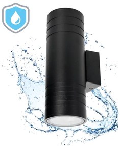 Kültéri fali lámpa 2xGU10/35W/230V IP54 kerek fekete