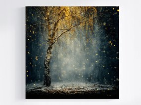 Vászonkép Canvas Természet Éjszaka Park Nyírfa Ősz Tél 40x40