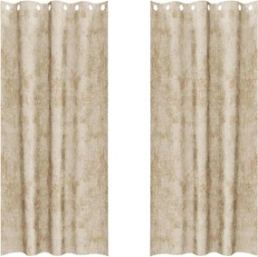 vidaXL Bársonyfüggönyök függönyökkel 2 pcs Krém 225 x 140 cm Bársony