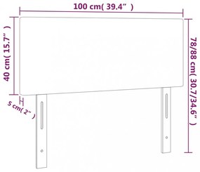 sötétszürke szövet LED-es fejtámla 100x5x78/88 cm