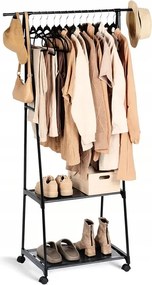 Állvány Akasztó álló padló gardrób polc ruha kerekek