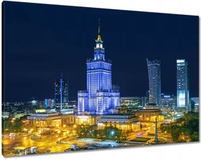 Vászonkép 100x70 Varsó éjszaka Palota