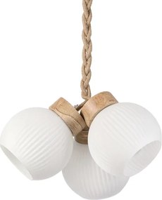 Zsinóros csillár LOOMIS 3xE27/15W/230V 83 cm bézs/tölgy