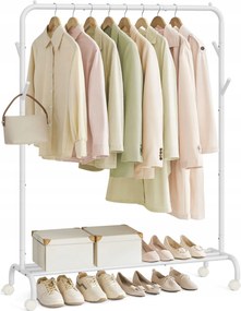 Többfunkciós mobil ruhaakasztó állvány alsó cipőtartó polccal