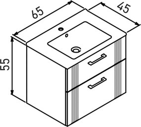 Bari mosdószekrény, 65 cm – TR785PNC1314