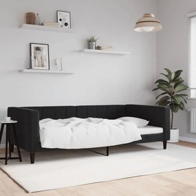fekete bársony kanapéágy 100 x 200 cm