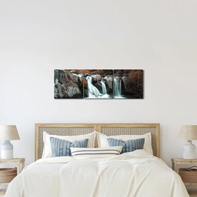 Kép - Vízesések (órával) (90x30 cm)