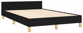fekete szövet ágykeret matrac nélkül 120x200 cm