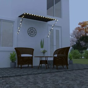 feltekerhető antracitszürke napellenző LED-del 250 x 150 cm