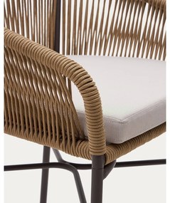 Bézs fém-párnázott kerti bárszék Yanet – Kave Home