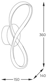 Zuma Line 20026W-GD - LED fali lámpa FERMI LED/12W/230V 3000/4000/6000K
