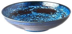 Copper Swirl kék kerámia szervírozó tál, ø 28 cm - MIJ