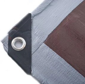 Takaró ponyva szürke - barna 10x20 m 210 g/m2